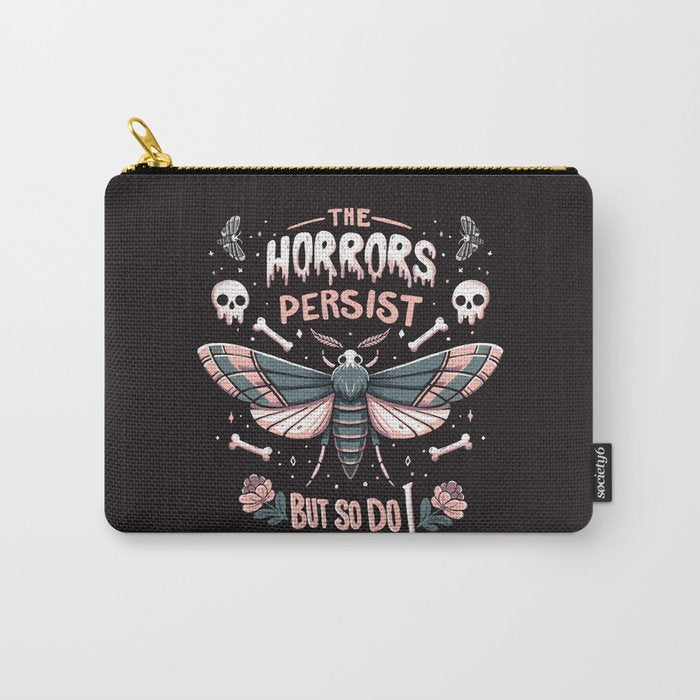The horrors persist but so do I - gothic moth and skull design Carry All Pouch Gallery Image 1