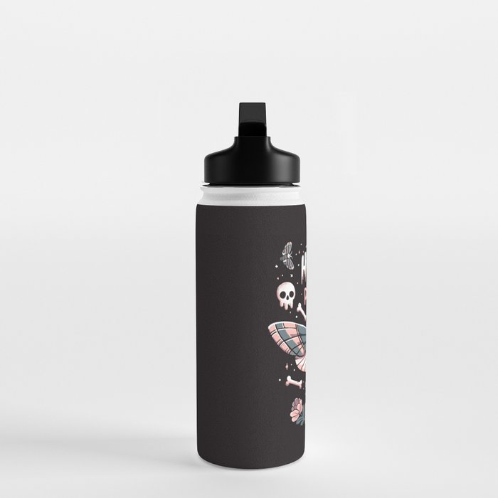 The horrors persist but so do I - gothic moth and skull design Water Bottle Gallery Image 3