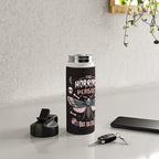 The horrors persist but so do I - gothic moth and skull design Water Bottle Gallery Image 4