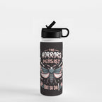 The horrors persist but so do I - gothic moth and skull design Water Bottle Gallery Image 1