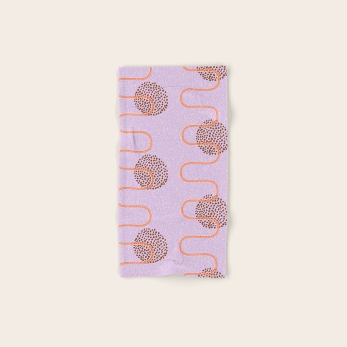 Abstract Fields in Lavender & Brown Bath Towel Gallery Image 1