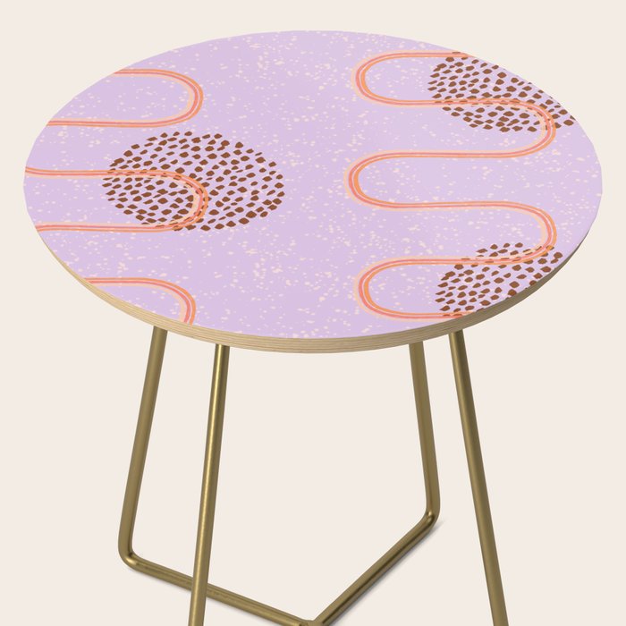 Abstract Fields in Lavender & Brown Side Table Gallery Image 2