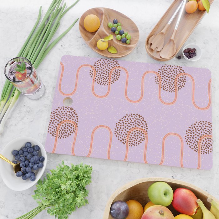 Abstract Fields in Lavender & Brown Cutting Board Gallery Image 2