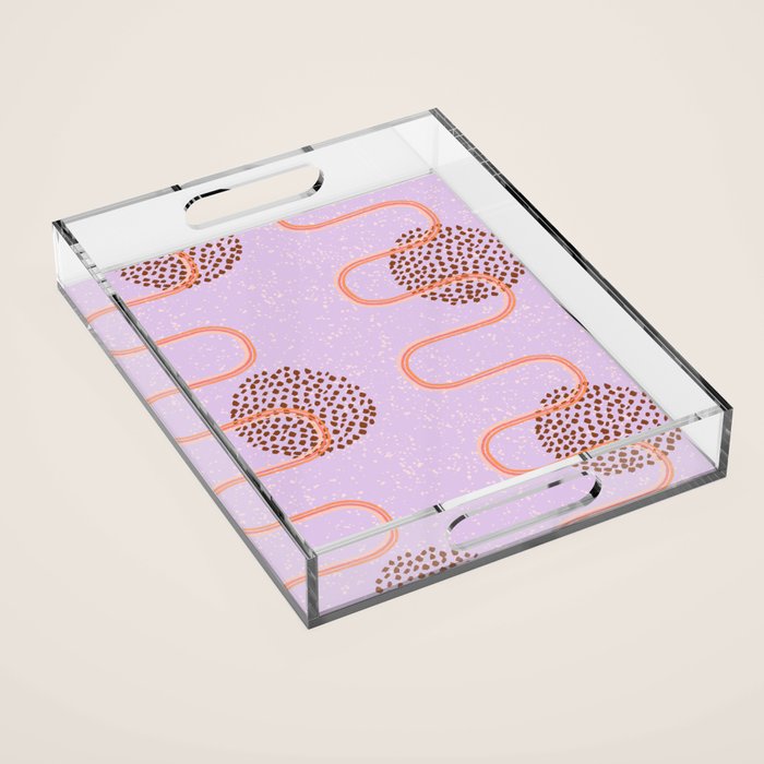 Abstract Fields in Lavender & Brown Acrylic Tray Gallery Image 1