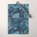Arctic animals Polar bear, narwhal, seal, fox, puffin, whale  Wrapping Paper Gallery Image 1