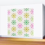 Retro Snowflakes - Pink & Green Wall Mural Gallery Image 2
