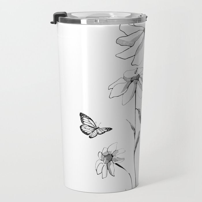 Flowers and butterflies 2 Travel Mug Gallery Image 3