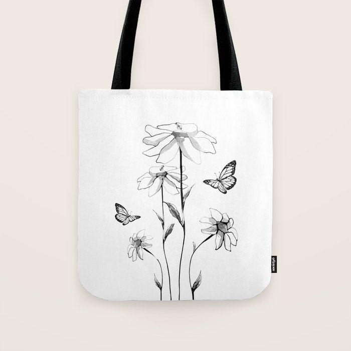 Flowers and butterflies 2 Tote Bag Gallery Image 1