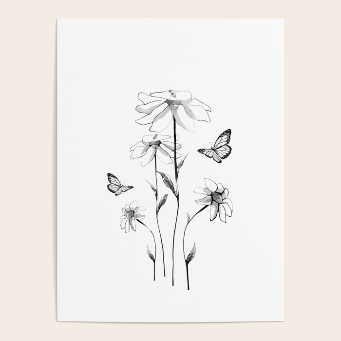 Flowers and butterflies 2 Poster Gallery Image 4