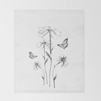 Flowers and butterflies 2 Throw Blanket Gallery Image 2