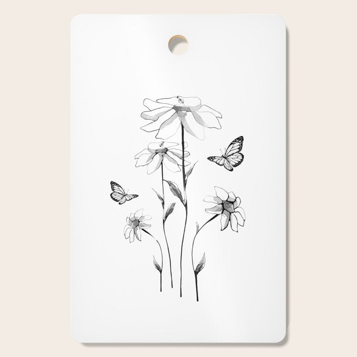 Flowers and butterflies 2 Cutting Board Gallery Image 1