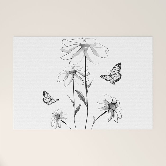 Flowers and butterflies 2 Welcome Mat Gallery Image 1