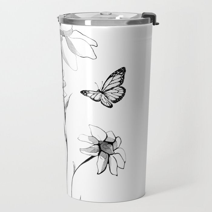 Flowers and butterflies 2 Travel Mug Gallery Image 2