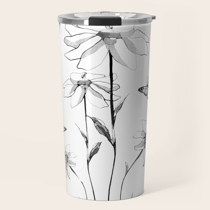 Flowers and butterflies 2 Travel Mug Gallery Image 1