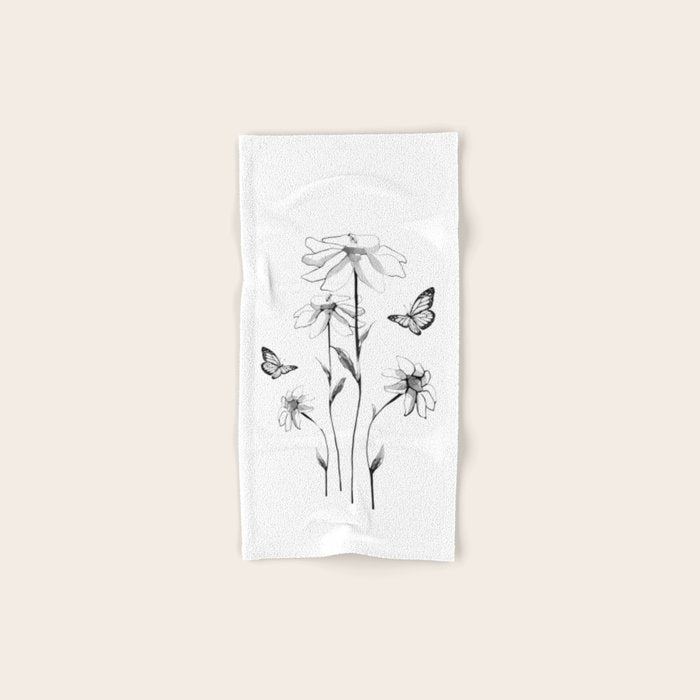 Flowers and butterflies 2 Bath Towel Gallery Image 1