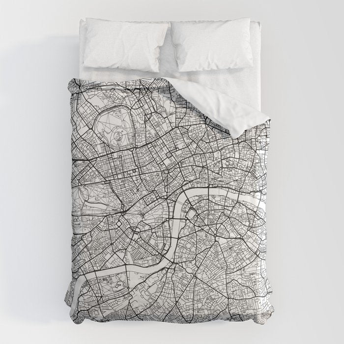London Map White Duvet Cover Gallery Image 6