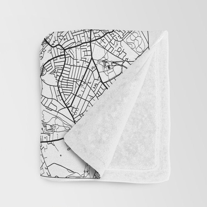 London Map White Throw Blanket Gallery Image 3