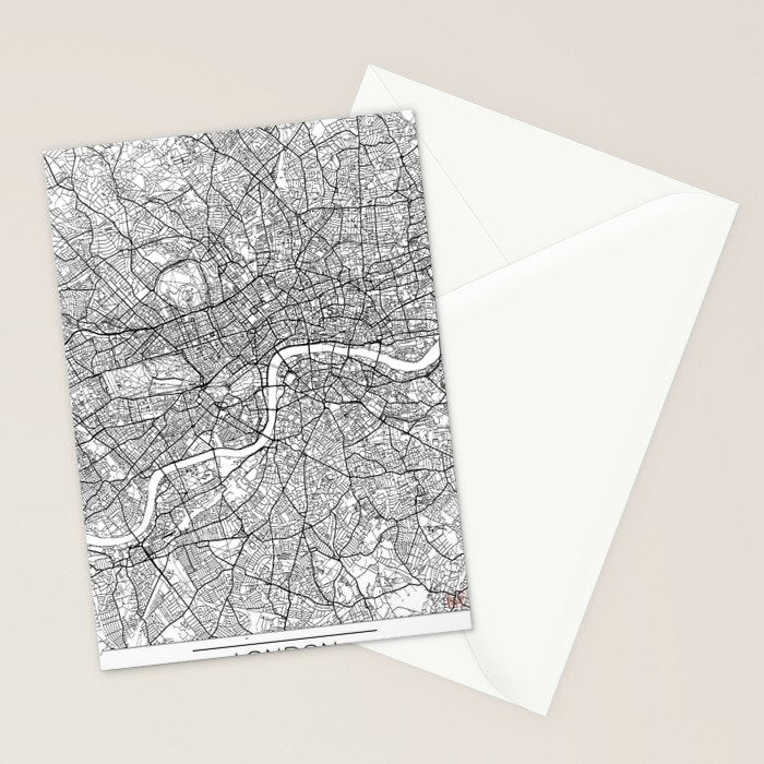 London Map White Stationery Card Gallery Image 2