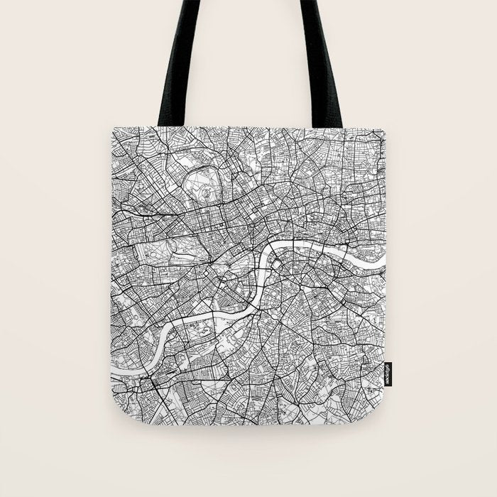 London Map White Tote Bag Gallery Image 1