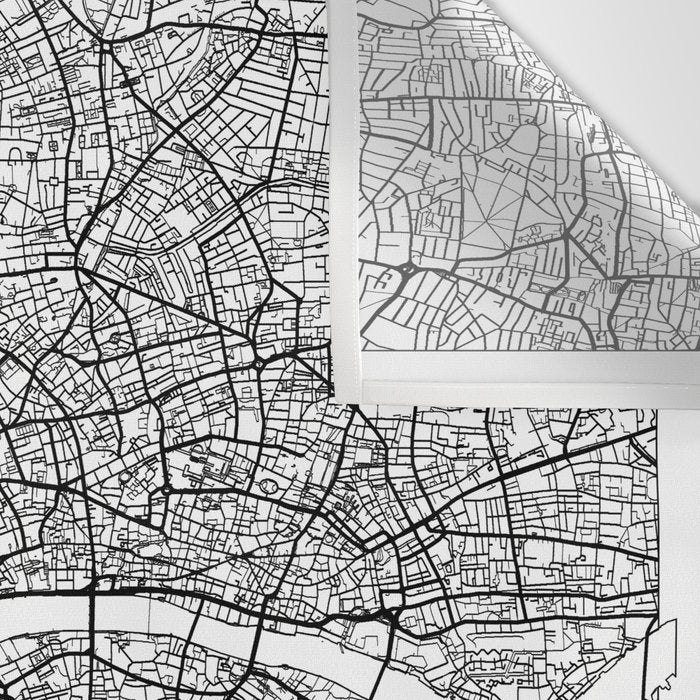 London Map White Wall Tapestry Gallery Image 3