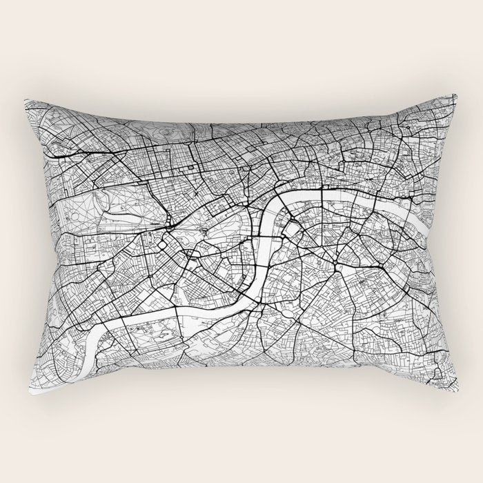 London Map White Rectangular Pillow Gallery Image 2
