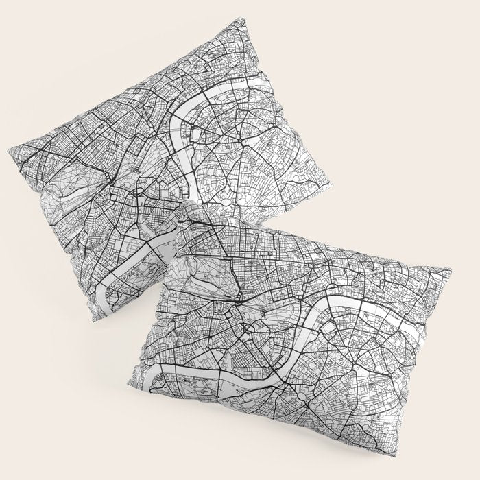London Map White Pillow Sham Gallery Image 1