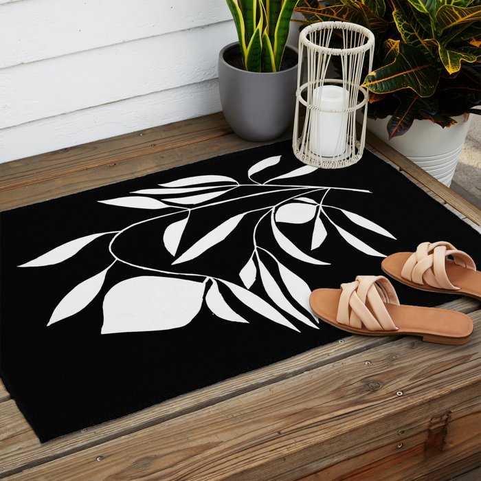 Lemon Tree In Black  Outdoor Rug Gallery Image 2