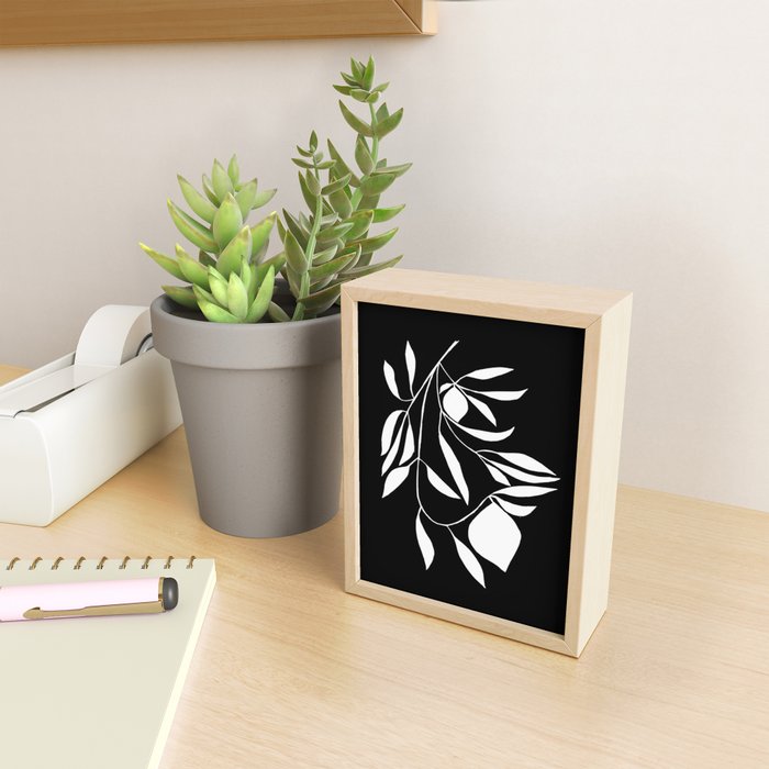 Lemon Tree In Black  Mini Art Print Gallery Image 2