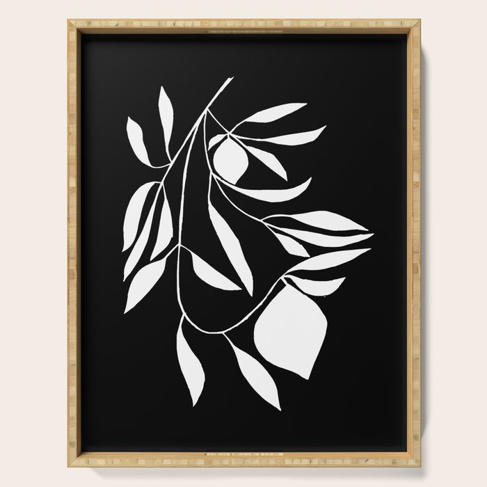 Lemon Tree In Black  Serving Tray Gallery Image 1