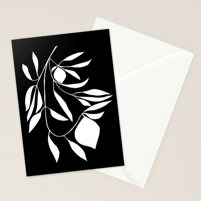 Lemon Tree In Black  Stationery Card Gallery Image 2