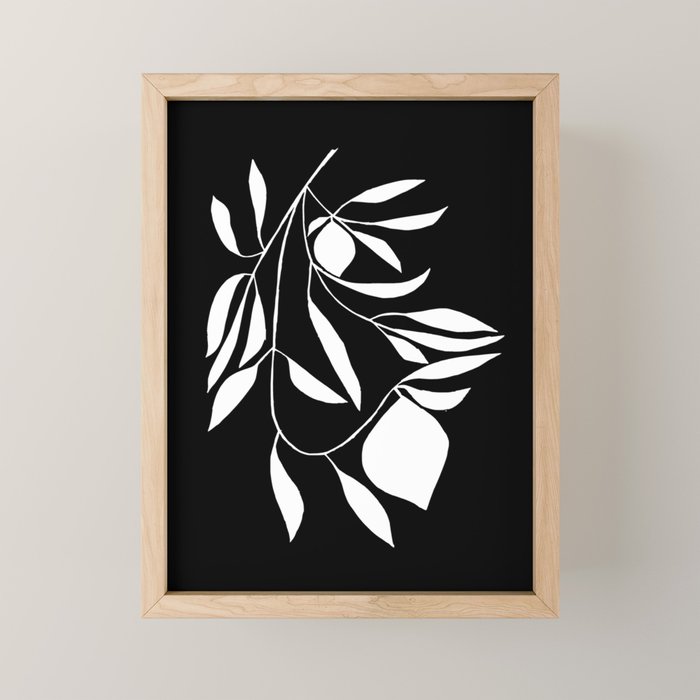 Lemon Tree In Black  Mini Art Print Gallery Image 1
