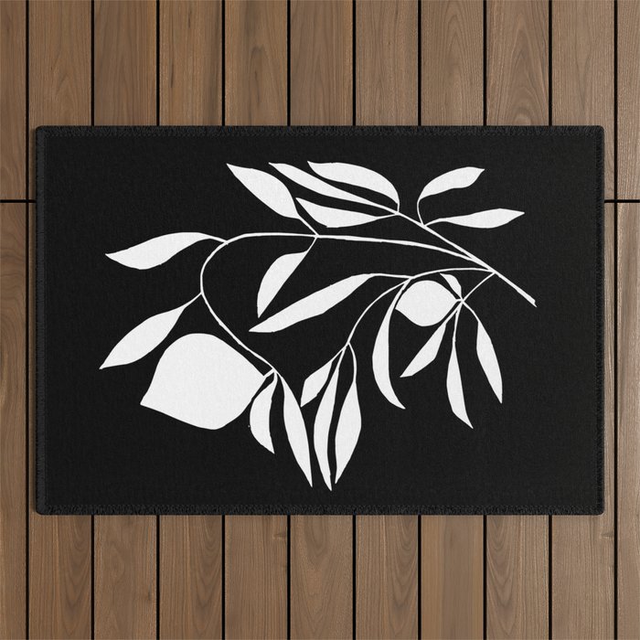 Lemon Tree In Black  Outdoor Rug Gallery Image 1