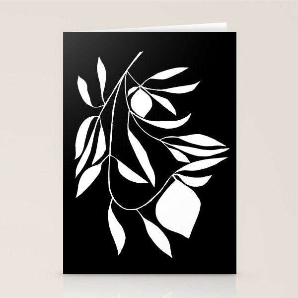 Lemon Tree In Black  Stationery Card Gallery Image 2
