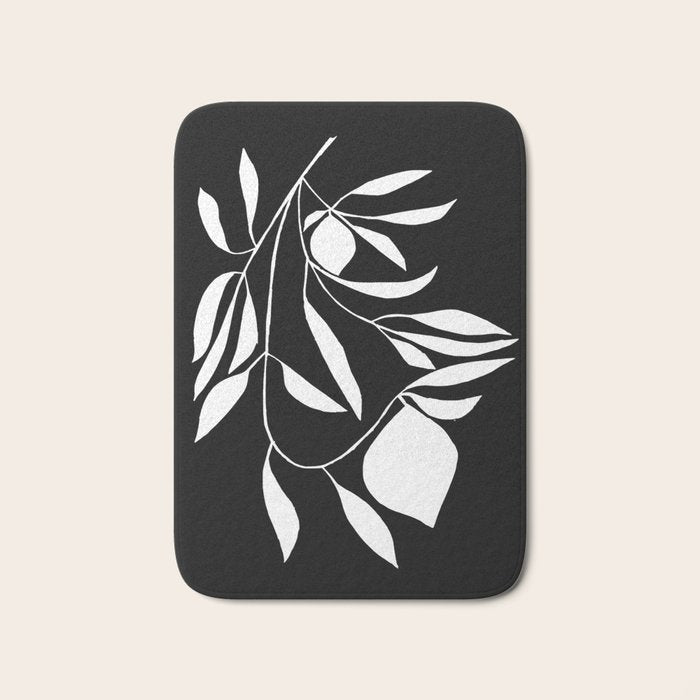 Lemon Tree In Black  Bath Mat Gallery Image 1