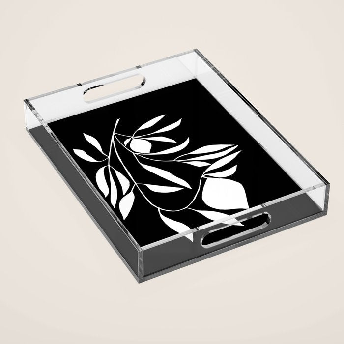 Lemon Tree In Black  Acrylic Tray Gallery Image 1