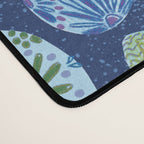 Colorful Folk Art Easter Eggs in Teal & Navy Blue Desk Mat Gallery Image 4
