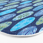 Colorful Folk Art Easter Eggs in Teal & Navy Blue Bath Mat Gallery Image 3