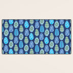 Colorful Folk Art Easter Eggs in Teal & Navy Blue Desk Mat Gallery Image 3