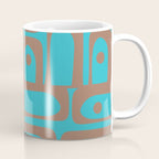 Midcentury Mod Piquet Inspired by PANTONE 17 1230 Color of the Year Mocha Mousse and Blue Curacao Coffee Mug Gallery Image 1
