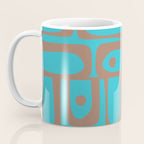 Midcentury Mod Piquet Inspired by PANTONE 17 1230 Color of the Year Mocha Mousse and Blue Curacao Coffee Mug Gallery Image 3