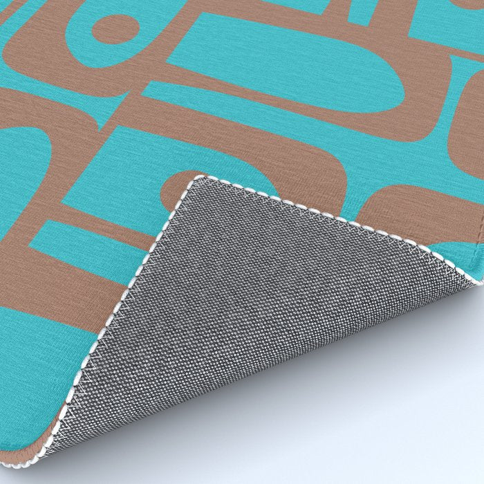 Midcentury Mod Piquet Inspired by PANTONE 17 1230 Color of the Year Mocha Mousse and Blue Curacao Rug Gallery Image 4