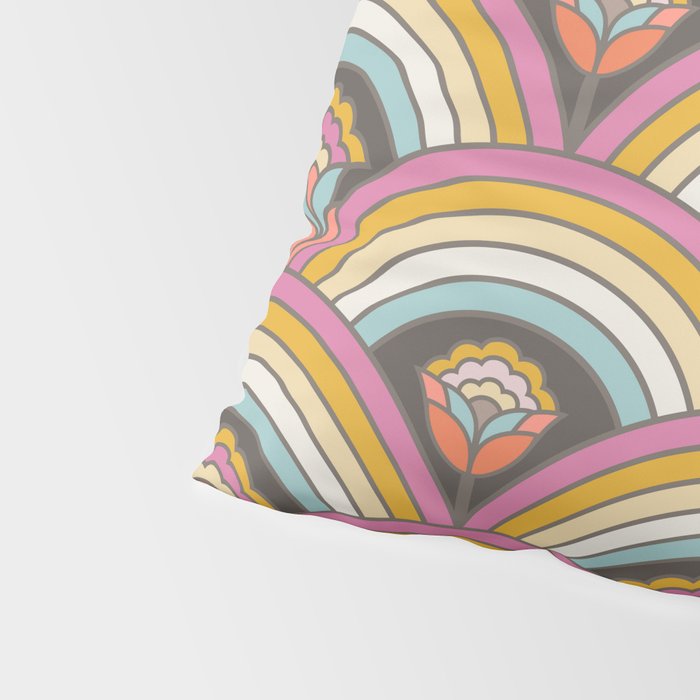 Retro Rainbow Flowers - multi-color Pillow Sham Gallery Image 4