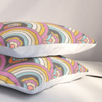 Retro Rainbow Flowers - multi-color Pillow Sham Gallery Image 3