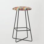 Retro Rainbow Flowers - multi-color Stool Gallery Image 1