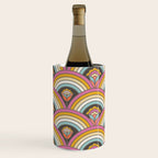 Retro Rainbow Flowers - multi-color Wine Chiller Gallery Image 3