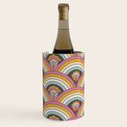 Retro Rainbow Flowers - multi-color Wine Chiller Gallery Image 2