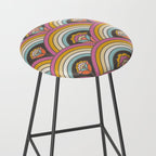 Retro Rainbow Flowers - multi-color Stool Gallery Image 2