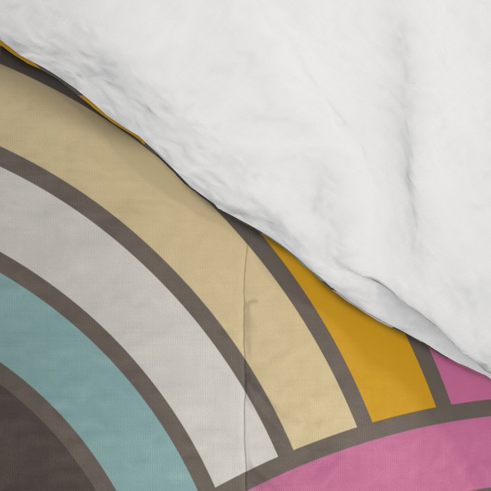Retro Rainbow Flowers - multi-color Comforter Gallery Image 4