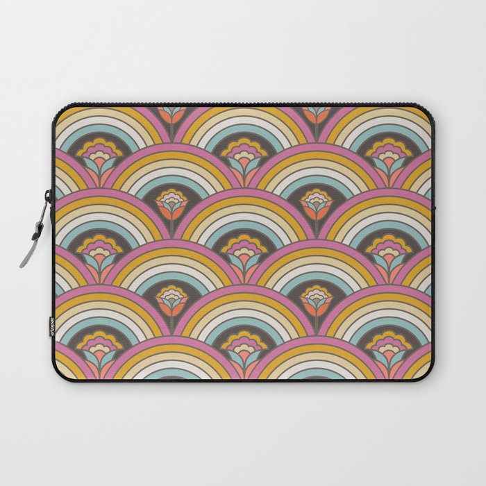 Retro Rainbow Flowers - multi-color Laptop Sleeve Gallery Image 1