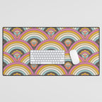 Retro Rainbow Flowers - multi-color Desk Mat Gallery Image 1